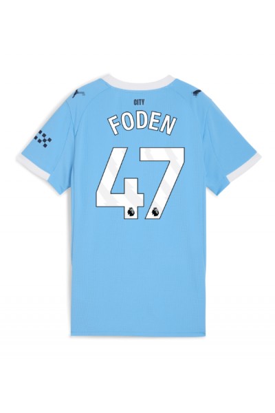 Manchester City Phil Foden #47 Jalkapallovaatteet Naisten Kotipaita 2025-26 Lyhythihainen Manchester City Phil Foden #47 Jalkapallovaatteet Naisten Kotipaita 2025-26 Lyhythihainen